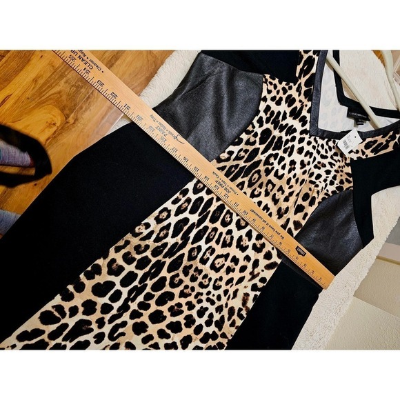 Lane Bryant NWT sz18. Animal prints. Faux leather trim cap sleeve. Shrift dress - Picture 10 of 10